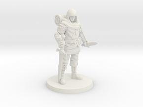 Mercenary w/ Sword and Dagger in White Natural Versatile Plastic