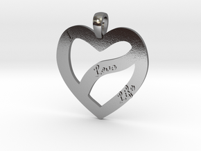 I Love Life Pendant in Polished Silver