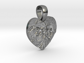 Picture embossed Pendant in Polished Silver
