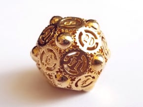 D20 Balanced - Steampunk (Gears) in Natural Brass