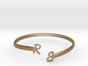 Crossover Initials Bracelet in Polished Gold Steel