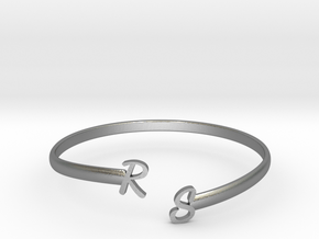 Crossover Initials Bracelet in Natural Silver