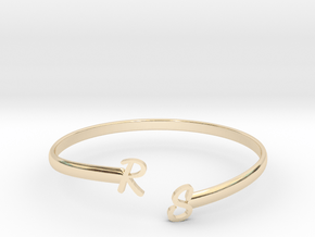 Crossover Initials Bracelet in 14k Gold Plated Brass