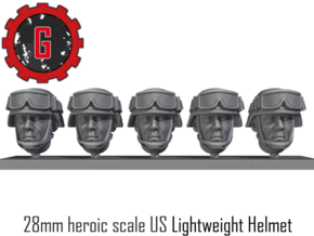 28mm Heroic Scale US Combat Helmets in Tan Fine Detail Plastic: Small