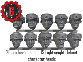 28mm Heroic Scale US Characteful Combat Helmets in Tan Fine Detail Plastic: Small