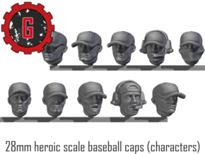 28mm Heroic Scale Baseball Caps Characters in Tan Fine Detail Plastic: Small