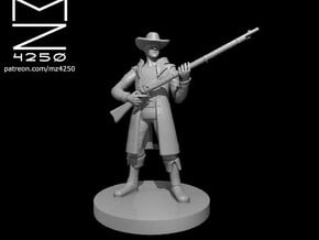 Human Gunslinger with Musket in Smooth Fine Detail Plastic