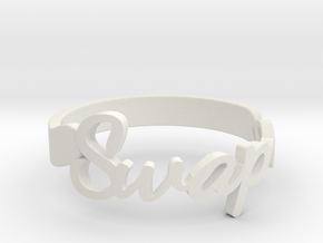 Personalized Name Ring in White Natural Versatile Plastic: 5.5 / 50.25