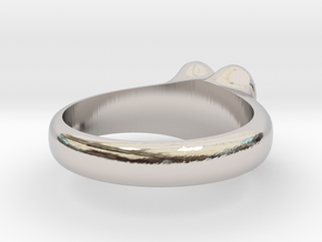 Heart Shaped Ring with Picture in Rhodium Plated Brass: 3.5 / 45.25