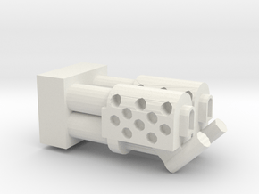 Dual  Heavy Flamethrower turret nozzle in White Natural Versatile Plastic