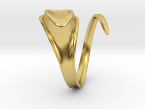 Hi-conical ring in Polished Brass