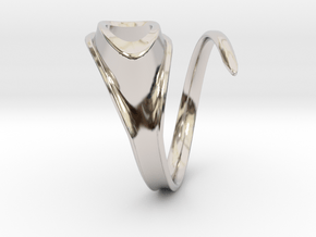 Hi-conical ring in Rhodium Plated Brass