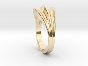 Triple beads ring [sizable] in 14K Yellow Gold