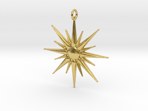 Vergina sun pendant in Polished Brass