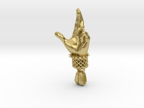 Lucky Hand 50mm in Natural Brass