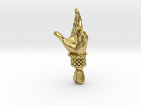 Lucky Hand 50mm in Natural Brass