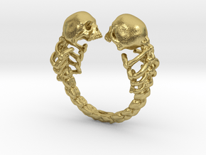 Lovers of Valadro adjustable Skull Ring  in Natural Brass: Small