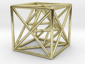 Metatron Cube - Meditation Tool in 18k Gold Plated Brass: Small