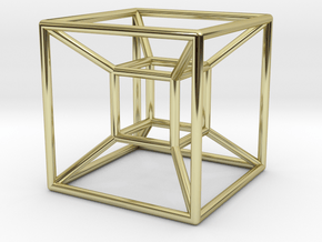 Tesseract - Meditation Tool in 18k Gold Plated Brass: Small
