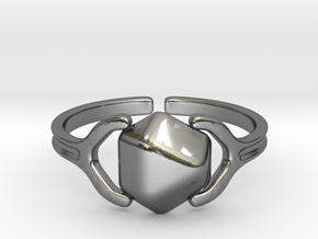 Captive Stone [openring] in Polished Silver