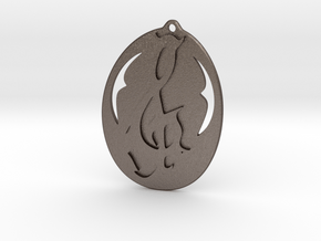 Hellscore emblem disk earring in Polished Bronzed-Silver Steel
