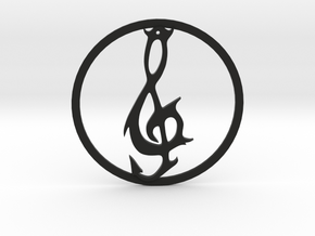Hellscore emblem circle pendant in Black Natural Versatile Plastic