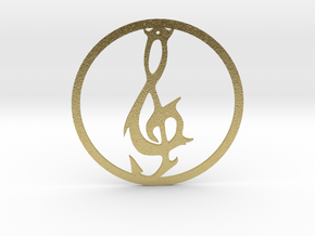 Hellscore emblem circle pendant in Natural Brass