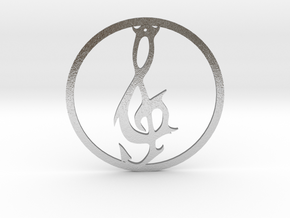 Hellscore emblem circle pendant in Natural Silver
