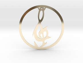 Hellscore emblem circle pendant in 14k Gold Plated Brass