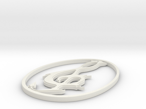 Hellscore emblem ellipse pendant in White Natural Versatile Plastic