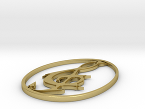 Hellscore emblem ellipse pendant in Natural Brass
