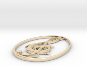 Hellscore emblem ellipse pendant in 14k Gold Plated Brass