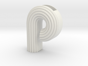 Letter planter "p" in White Natural Versatile Plastic