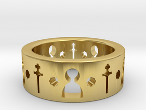 Golden Euphrosyne of Polotsk ring in Polished Brass: 6 / 51.5
