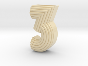 Number planter "3"  in Glossy Full Color Sandstone