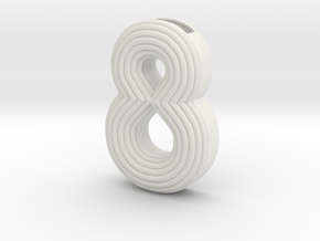 Number planter "8"  in White Natural Versatile Plastic