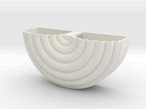 Half round Coiled wall planter in White Natural Versatile Plastic