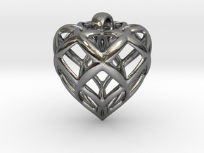 SENSUAL HEART in Fine Detail Polished Silver