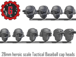 28mm heroic tactical baseball cap heads in Tan Fine Detail Plastic: Small