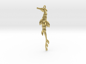 SeaDragon Pendant middle in Natural Brass