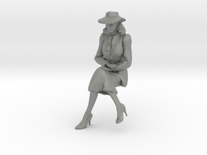 1:20 scale Girl Friday sitting wth hat in Gray PA12