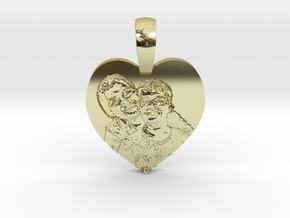 Rugged Picture Engraved Pendant 13717 in 18K Yellow Gold