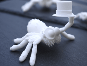 Spider Greetings in White Natural Versatile Plastic