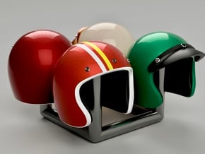 1/64 Scale Vintage Helmets 6mm dia - Set of 4 in Tan Fine Detail Plastic