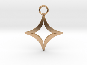 Four Point Star Charm 20mm in Polished Bronze