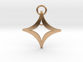 Four Point Star Pendant 30mm in Polished Bronze