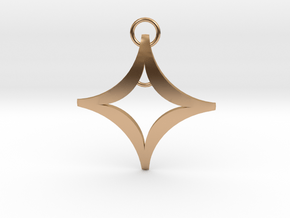 Four Point Star Pendant 42mm in Polished Bronze