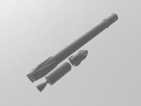 Falcon 9 with Dragon 2 in White Natural Versatile Plastic: 1:500