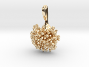 Aspergillus Fungus Pendant in 14k Gold Plated Brass