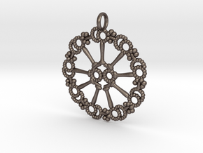 Axoneme Pendant - Science Jewelry in Polished Bronzed-Silver Steel